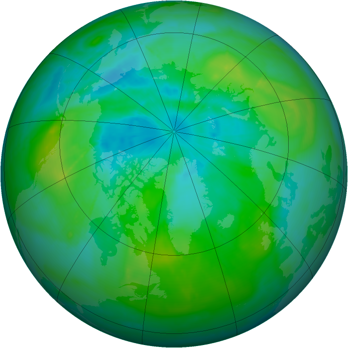 Arctic ozone map for 31 August 2015